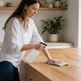 Refillable supplies used for eco-friendly home cleaning