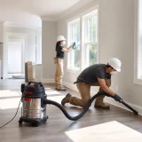 Final post-construction cleaning in a renovated interior
